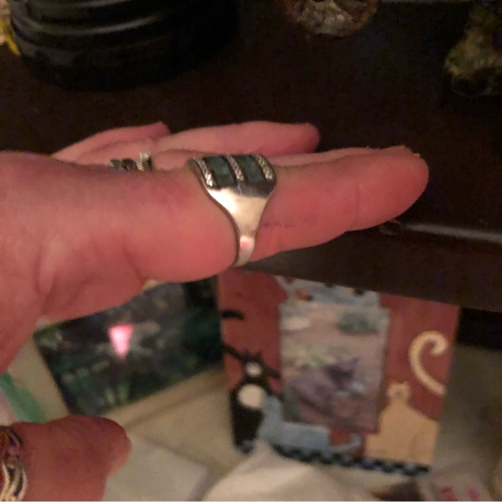 Grandidierite Ring ~ Double Row Size 7.75 - Picture 4 of 11